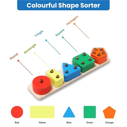 Montessori Educational Sorting 5 Column Shapes Box - Kidz bee – Buy Online in Pakistan | Best Price