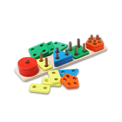 Montessori Educational Sorting 5 Column Shapes Box - Kidz bee – Buy Online in Pakistan | Best Price
