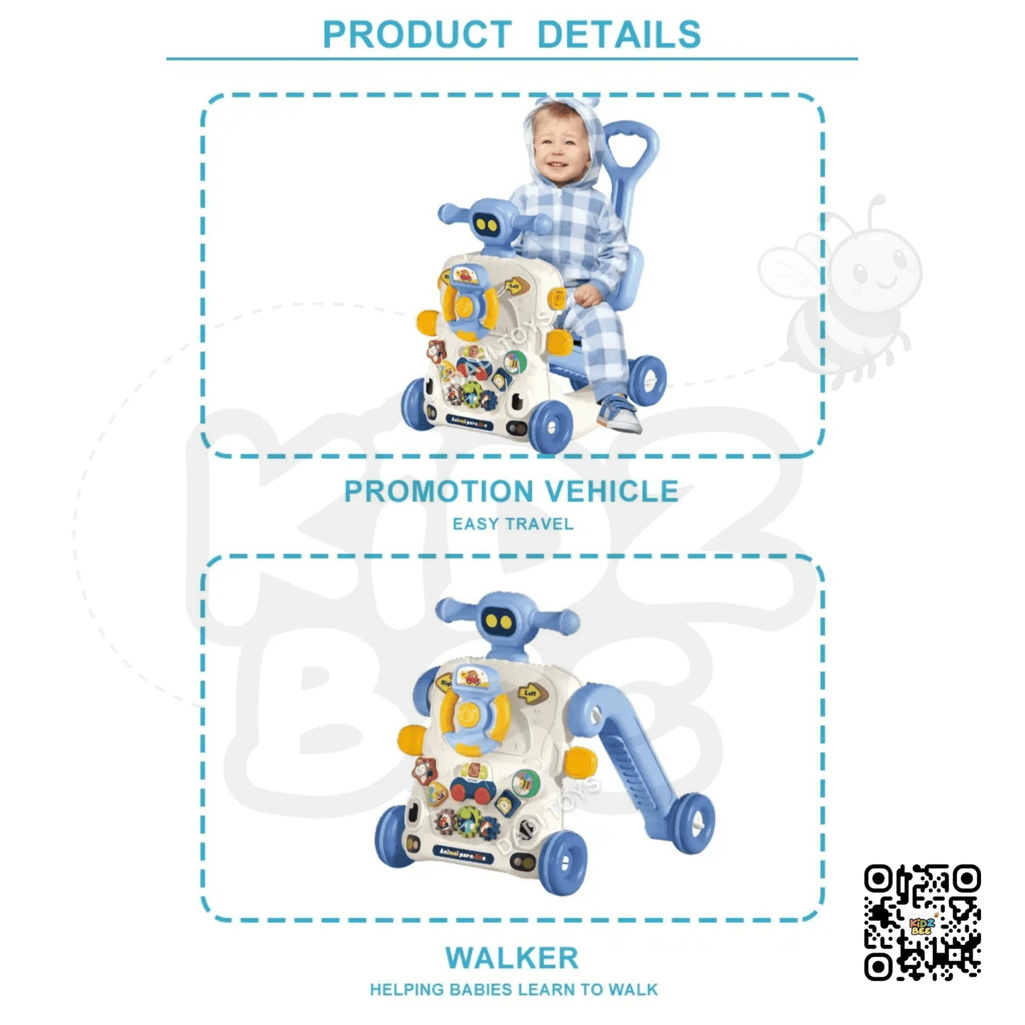 Musical Activity Baby Walker Multifunctional Baby Push Walker 6 IN 1 Toys - Kidz bee – Buy Online in Pakistan | Best Price