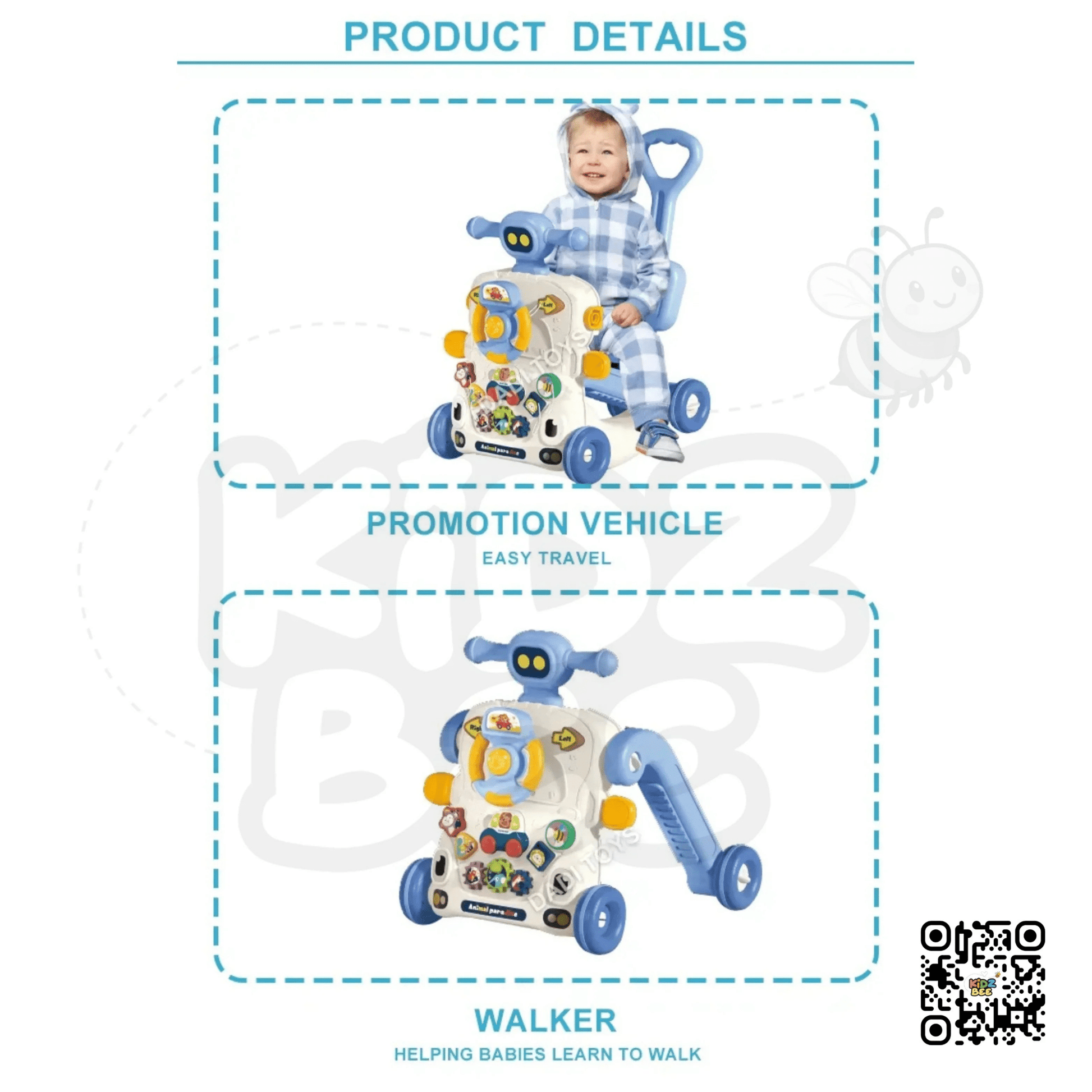 Musical Activity Baby Walker Multifunctional Baby Push Walker 6 IN 1 Toys - Kidz bee – Buy Online in Pakistan | Best Price