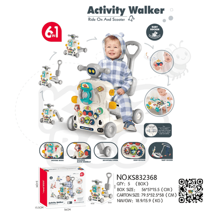 Musical Activity Baby Walker Multifunctional Baby Push Walker 6 IN 1 Toys - Kidz bee – Buy Online in Pakistan | Best Price
