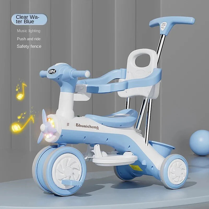 Classic Kids Tricycle and Stroller For Children With Light and Music
