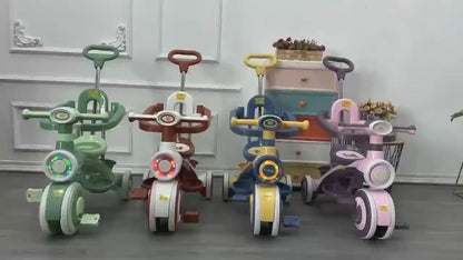 Multifunctional Kids Tricycle with Push Handle