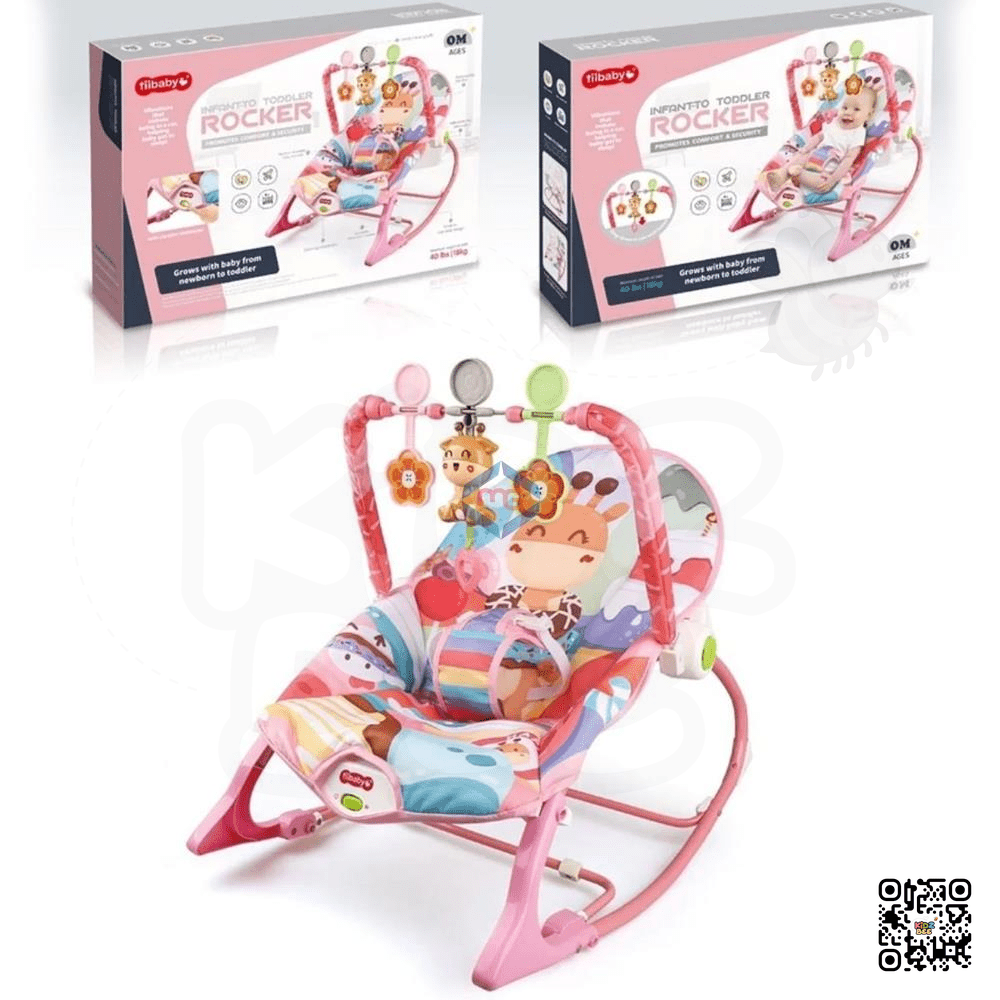 Tiibaby Infant‑Toddler Rocker Pink 68153 – Vibration & Music - Kidz bee – Buy Online in Pakistan | Best Price