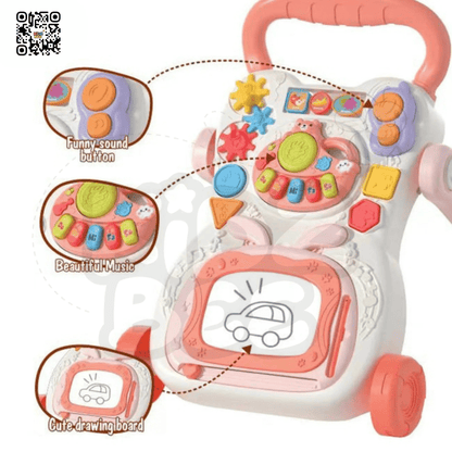 Toddler Push Walker & Writing Board – 3‑in‑1 Learning Trolley - Kidz bee – Buy Online in Pakistan | Best Price